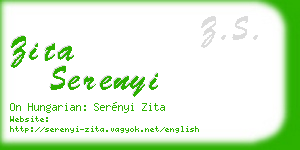 zita serenyi business card